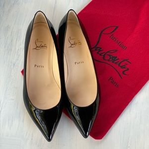 Christian Louboutin black patent leather flats NEW